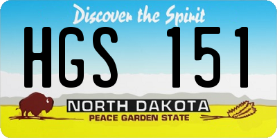 ND license plate HGS151