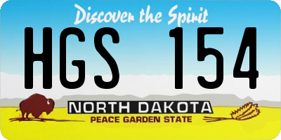 ND license plate HGS154
