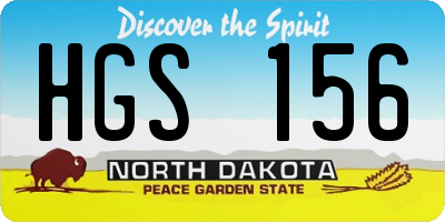 ND license plate HGS156