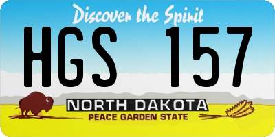 ND license plate HGS157
