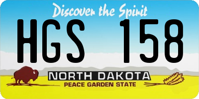 ND license plate HGS158