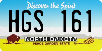 ND license plate HGS161