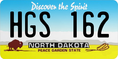 ND license plate HGS162