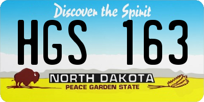 ND license plate HGS163