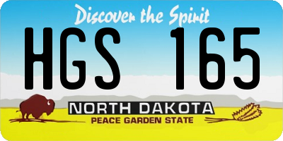 ND license plate HGS165