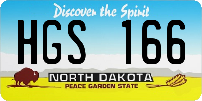 ND license plate HGS166