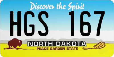 ND license plate HGS167