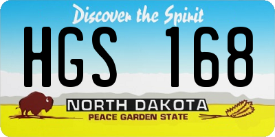 ND license plate HGS168