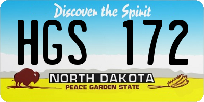 ND license plate HGS172