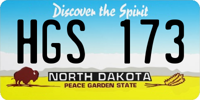 ND license plate HGS173