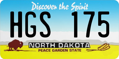 ND license plate HGS175