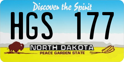 ND license plate HGS177