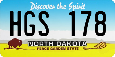 ND license plate HGS178