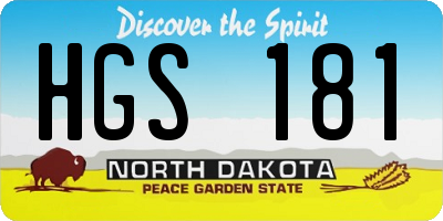 ND license plate HGS181