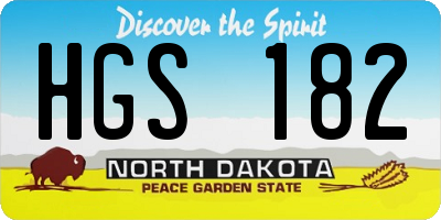 ND license plate HGS182
