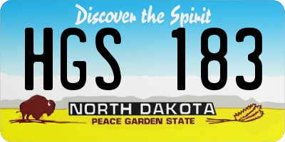 ND license plate HGS183