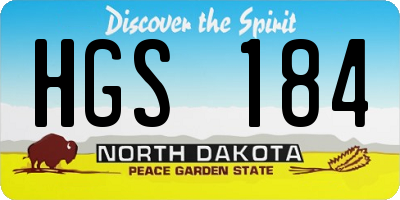 ND license plate HGS184