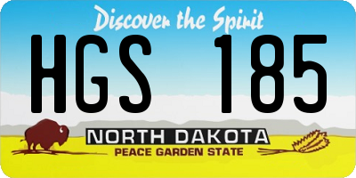 ND license plate HGS185