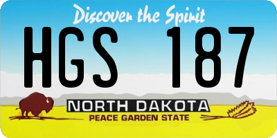 ND license plate HGS187