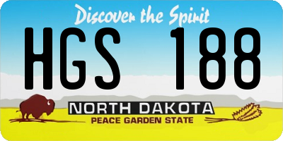 ND license plate HGS188