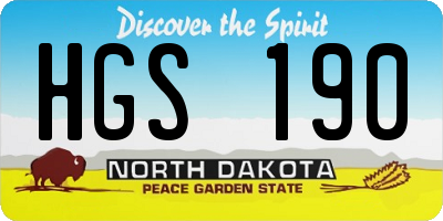 ND license plate HGS190