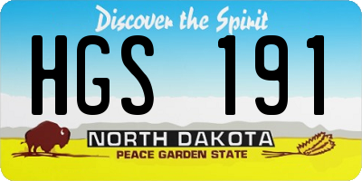 ND license plate HGS191