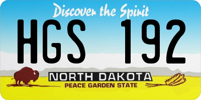 ND license plate HGS192