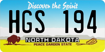 ND license plate HGS194