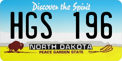 ND license plate HGS196