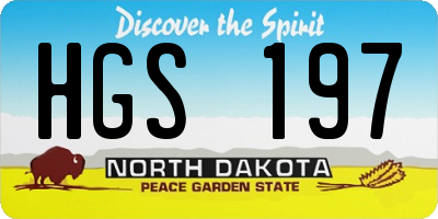 ND license plate HGS197