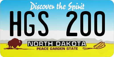 ND license plate HGS200