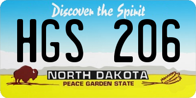 ND license plate HGS206