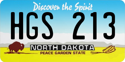ND license plate HGS213