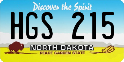 ND license plate HGS215