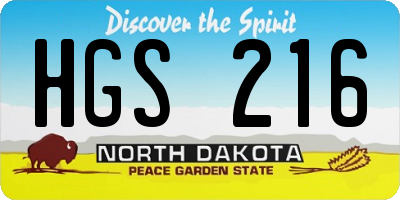 ND license plate HGS216