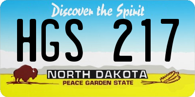 ND license plate HGS217