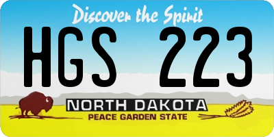 ND license plate HGS223