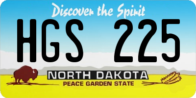 ND license plate HGS225