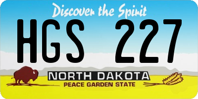 ND license plate HGS227
