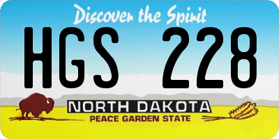 ND license plate HGS228