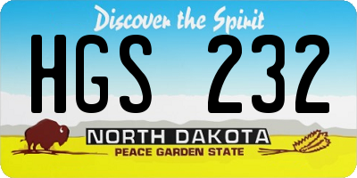ND license plate HGS232