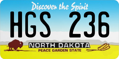 ND license plate HGS236