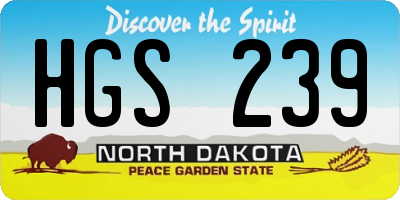 ND license plate HGS239