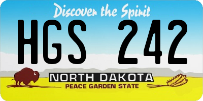 ND license plate HGS242