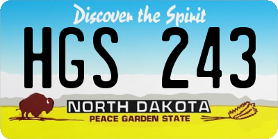 ND license plate HGS243