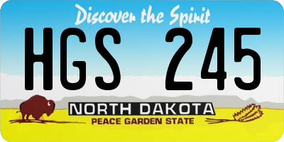 ND license plate HGS245