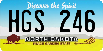ND license plate HGS246