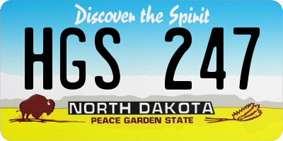 ND license plate HGS247