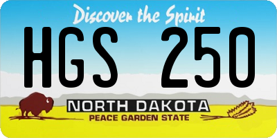 ND license plate HGS250