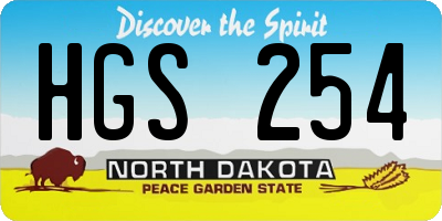 ND license plate HGS254